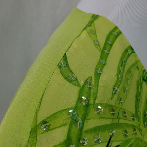 Diane Gillman Vintage 100% Silk Tiger Lily 3 Piece Sequins Pants Suit Blouse Art - Picture 10 of 16